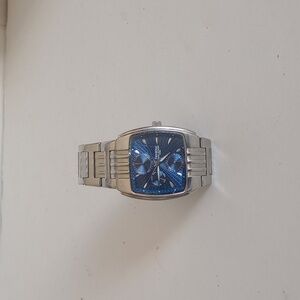 Armitron Wrist Watch Men's Silver Tone Blue Dial - Works